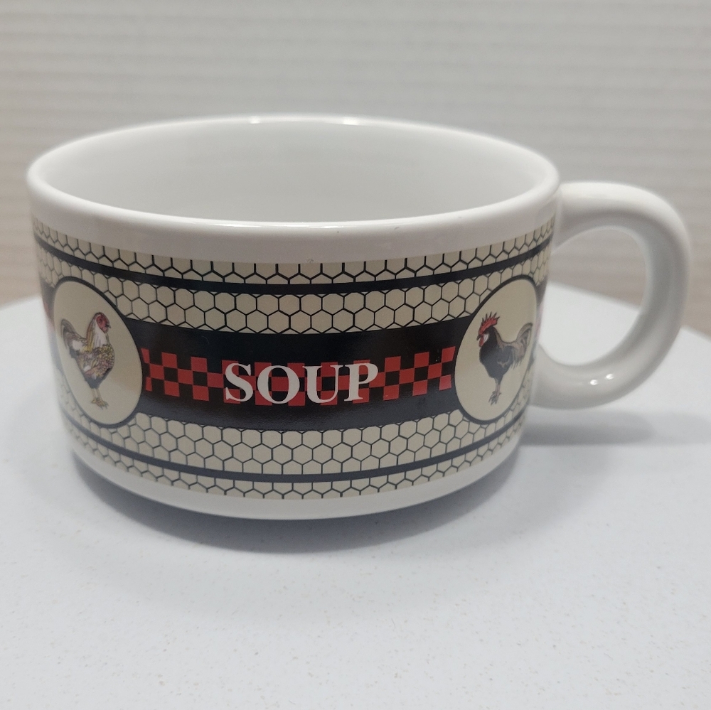Rooster Chicken Soup Mug Bowl Coop Country Farmhouse Harvest Oversized Mug